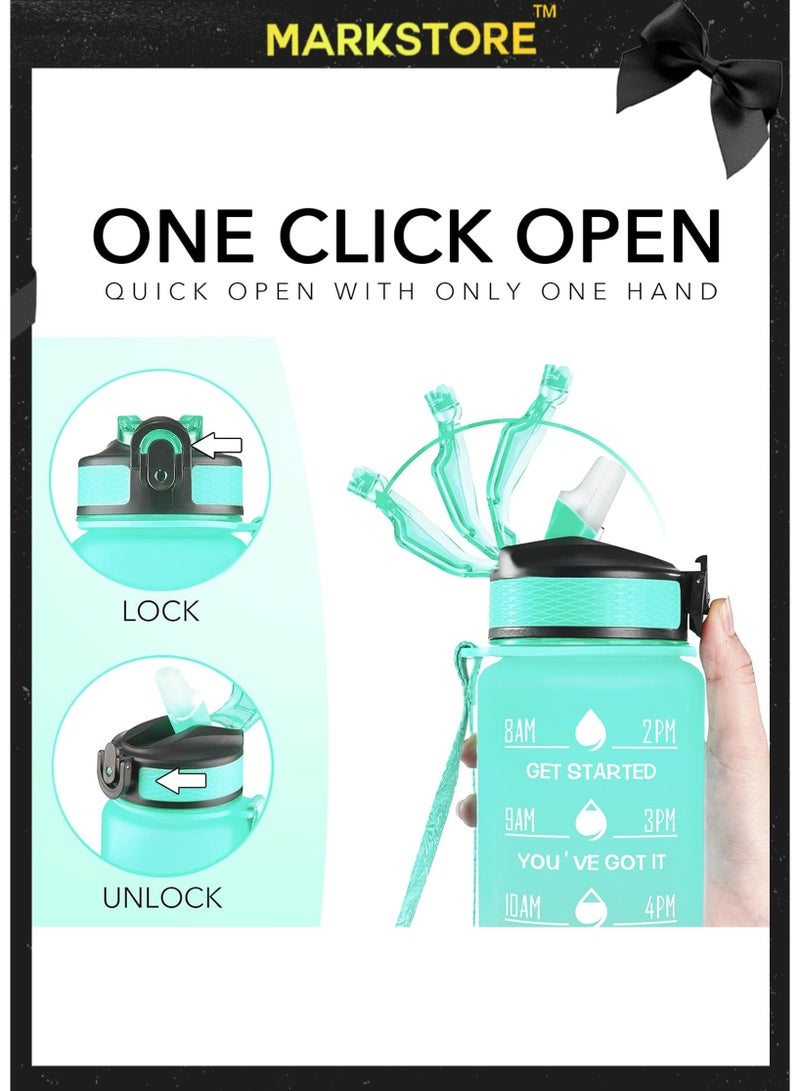 مارك ستور زجاجة مياه مزودة بعلامات زمنية على شكل قشة - متعددة الألوان، خالية من مادة BPA، مانعة للتسرب، قابلة لإعادة الاستخدام، مثالية للأطفال، والرياضة، والصالات الرياضية، واللياقة البدنية، والمكتب، والاستخدام اليومي - سعة 1 لتر/32 أونصة - Image 5