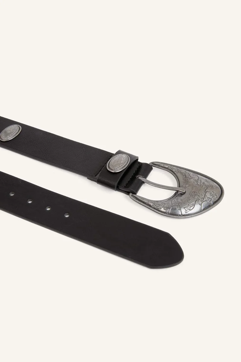 Defacto  Manuka x Defacto Woman Rectangular Buckle Faux Leather Belt for Women | Best Price UAE