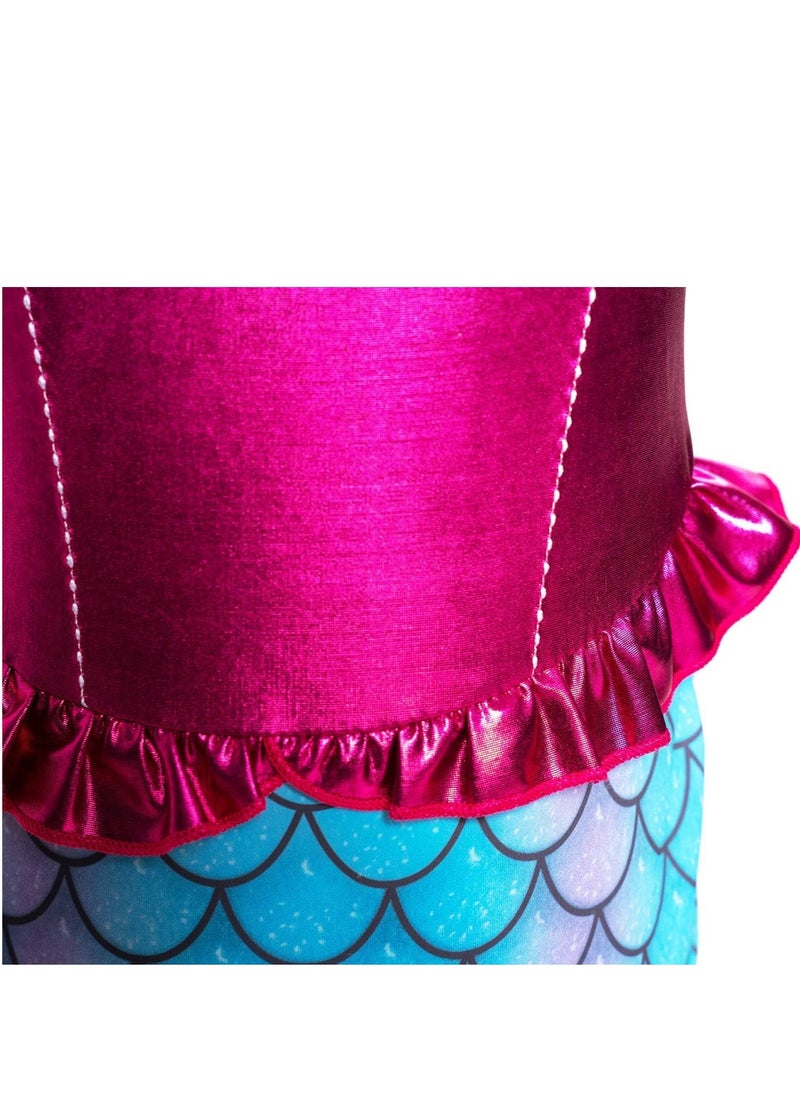 Excefore Girls Mermaid Costume Princess Dress Up with Accessories, 130cm  - Image 4