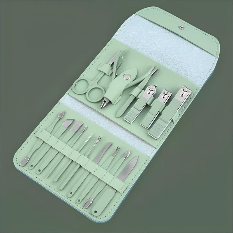 16 Pieces Nail Care Set Personal Care Professional Pedicure Set Beauty Tools Set for Men Women Perfect Gift for Occasions and Self Care (Green) - Image 5