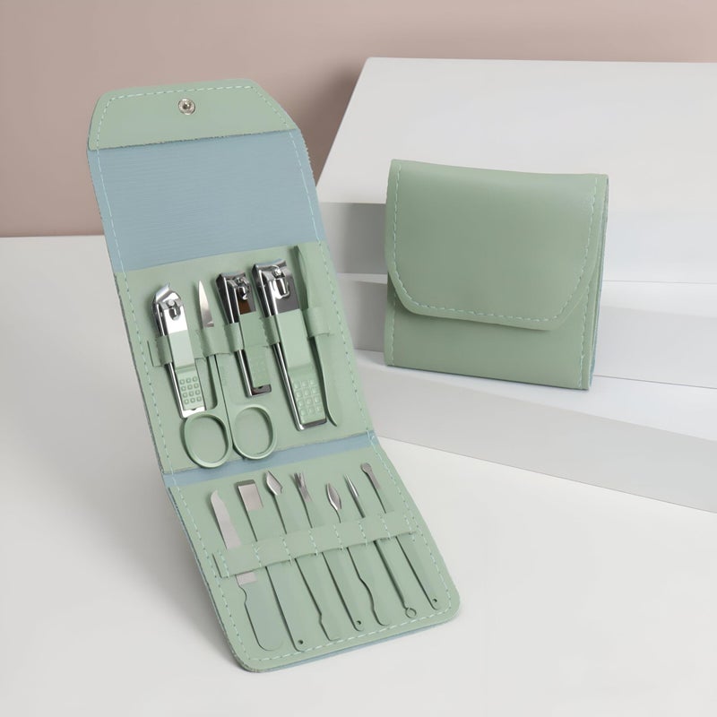16 Pieces Nail Care Set Personal Care Professional Pedicure Set Beauty Tools Set for Men Women Perfect Gift for Occasions and Self Care (Green) - Image 1
