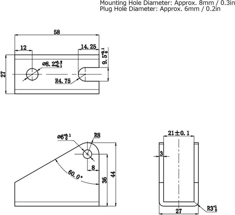 دعامة تثبيت المشغل الخطي على شكل H، 4 مجموعات أدوات DIY، قاعدة تركيب المشغل الكهربائي بفتحات تثبيت 8 مم، دعامة دعم للمشغل الخطي، تشمل 8 دعامات - Image 3