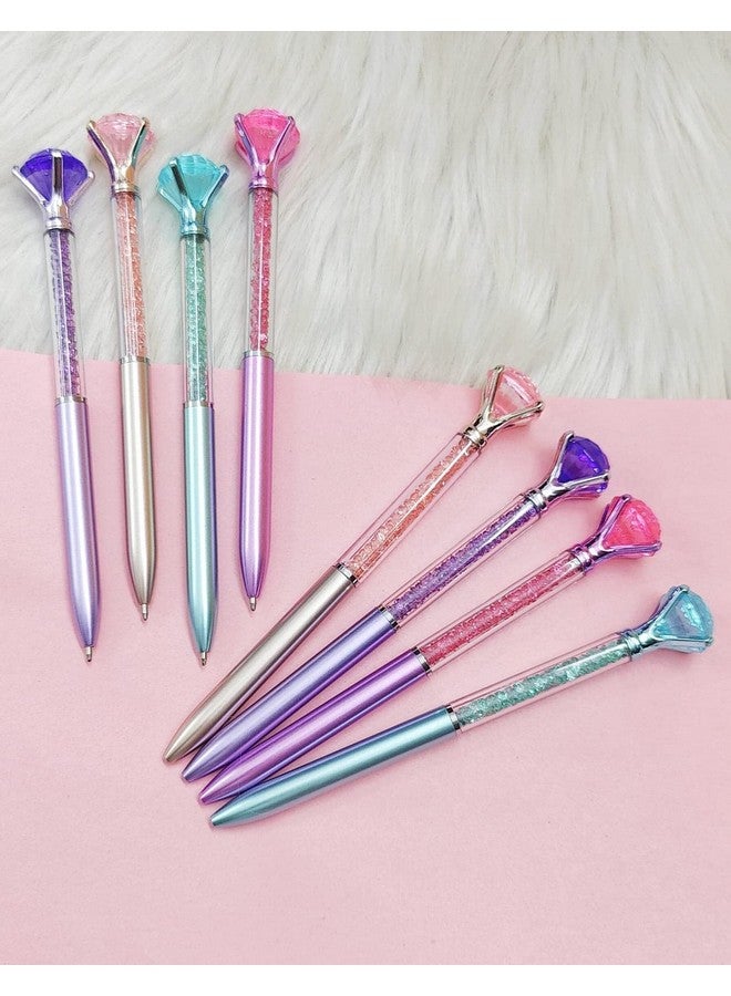 Tera13 Return Gifts For Kids, Pen For Girls (8 Pcs) Diamond Pen For Kids, Stylish Pen For Girls, Gel Pen, Gift Pen Set, Pen For School, Diamond Design Pen Birthday Gifts - Image 1