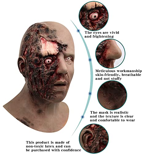 CAFELE Scary Walking Dead Zombie Mask Creepy Latex Halloween Costume Horror Bloody Adult Halloween Decoration Props - Image 5