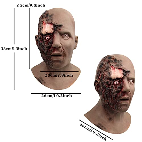 CAFELE Scary Walking Dead Zombie Mask Creepy Latex Halloween Costume Horror Bloody Adult Halloween Decoration Props - Image 3