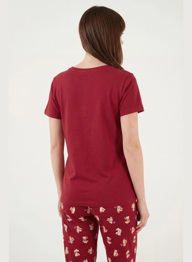 Lela  Lela Cotton Regular Fit Patterned Crew Neck Pajama Set Women's PAJAMA SET 65790784 for Women | Best Price UAE