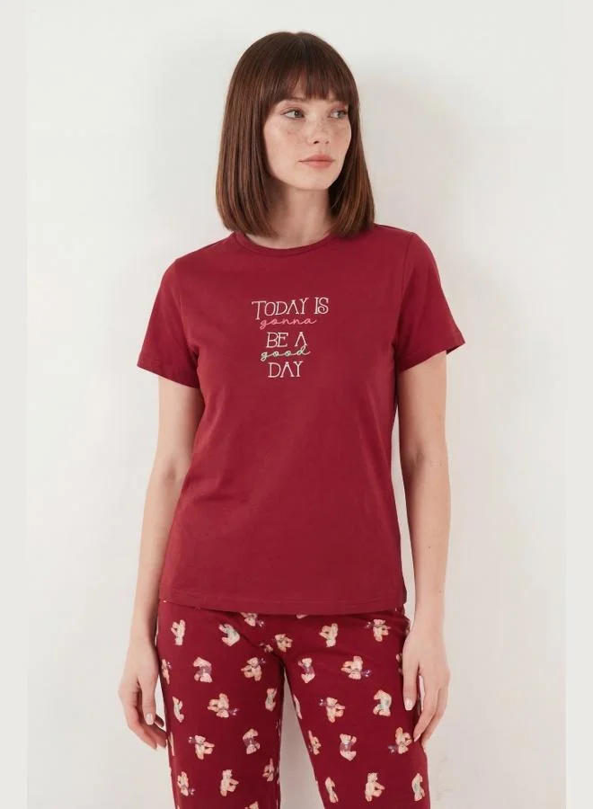 Lela  Lela Cotton Regular Fit Patterned Crew Neck Pajama Set Women's PAJAMA SET 65790784 for Women | Best Price UAE