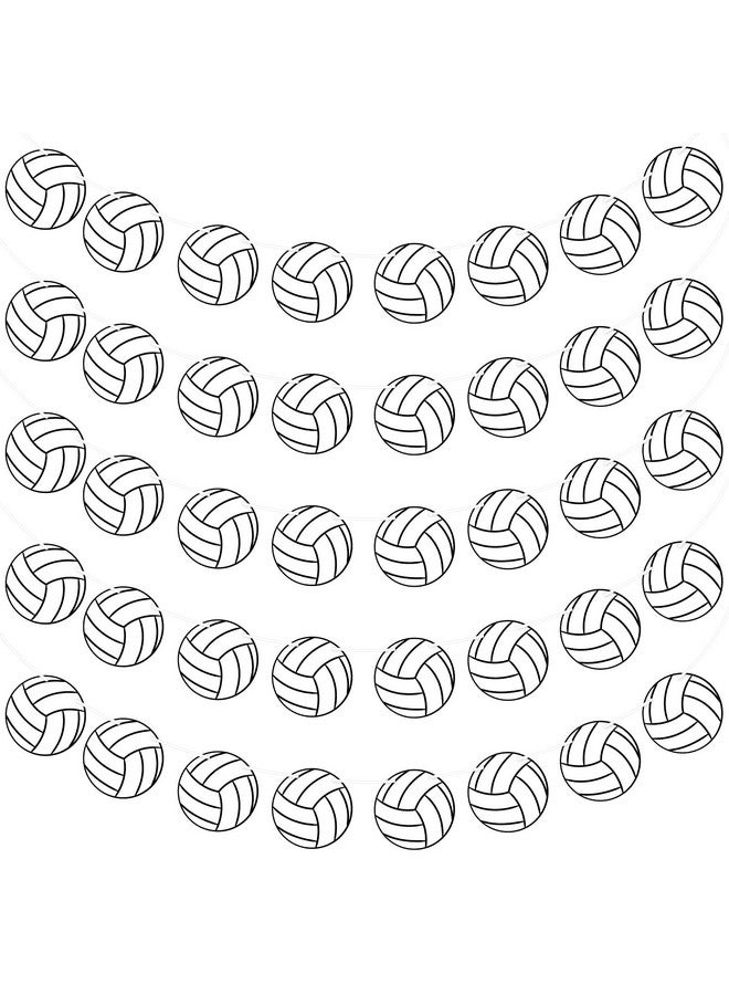Chinco 5 Pieces Volleyball Party Decorations Volleyball Party Supplies Softball Party Banners Volleyball Bunting Hanging Banners Volleyball Paper Garlands For Sports Theme Birthday (Volleyball Style) - Image 1