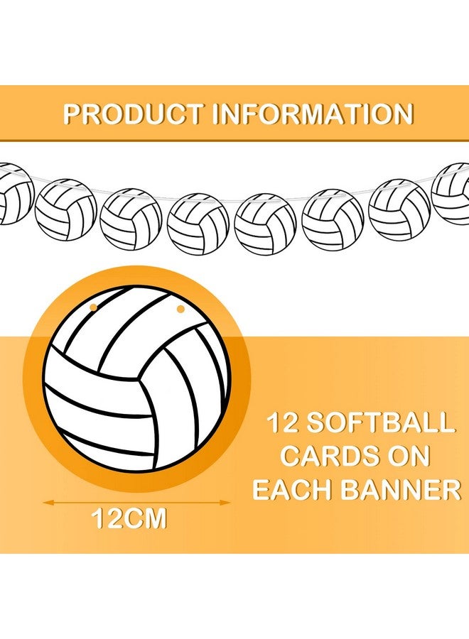 Chinco 5 Pieces Volleyball Party Decorations Volleyball Party Supplies Softball Party Banners Volleyball Bunting Hanging Banners Volleyball Paper Garlands For Sports Theme Birthday (Volleyball Style) - Image 2