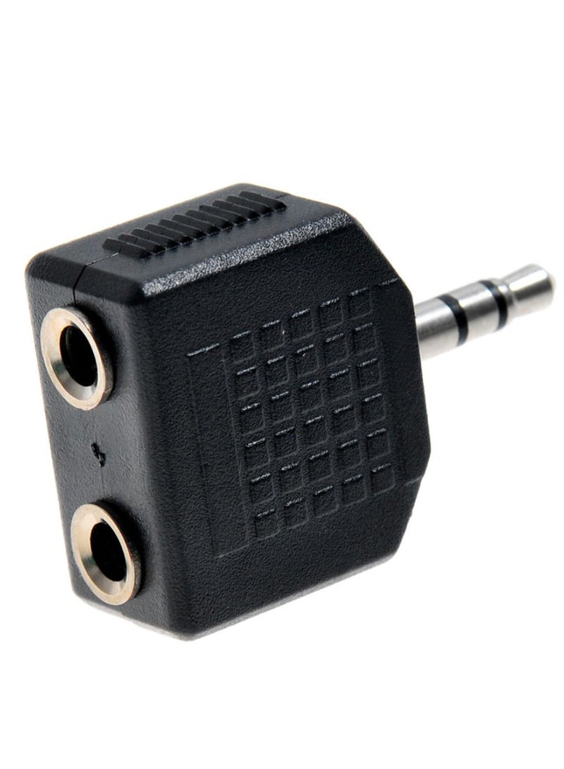 NIBEMINENT Stereo Jack-Y Headphone Splitter Adapter Black - Image 1
