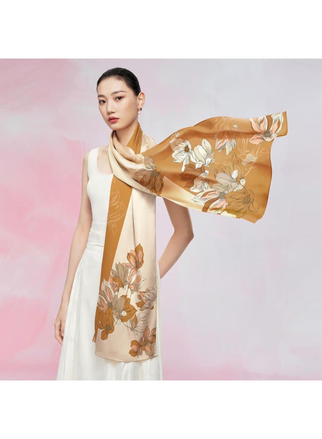 Wanshili Mulberry Silk Scarf Women's Long Scarf For Mother's Birthday Gift Mother's Day Prosperous Age - Image 5