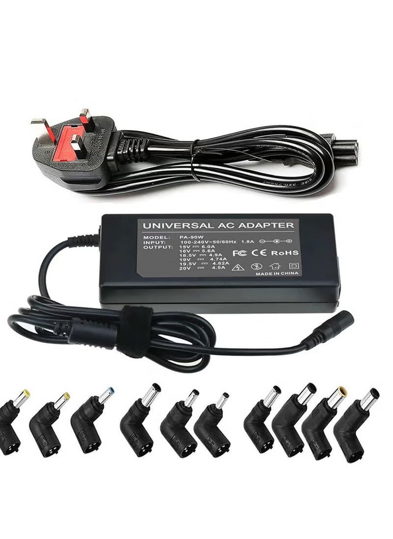 90W Univeral Laptop Charger 15V-20V Power Supply with 10 Connectors, Compatible with 65W 45W AC Adapter for Notebook ACER, ASUS, HP, LENOVO ThinkPad, SAMSUNG, SONY TOSHIBA