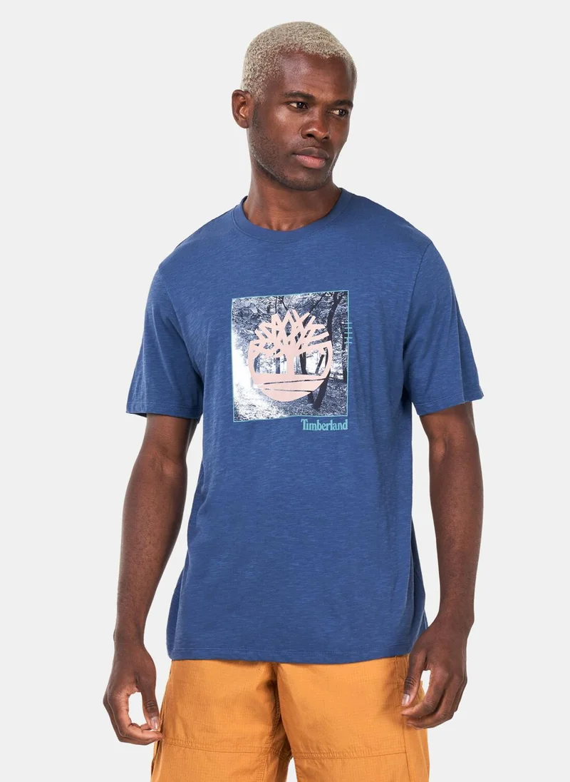 Timberland Men's Brand Carrier Front Print Graphic T-Shirt