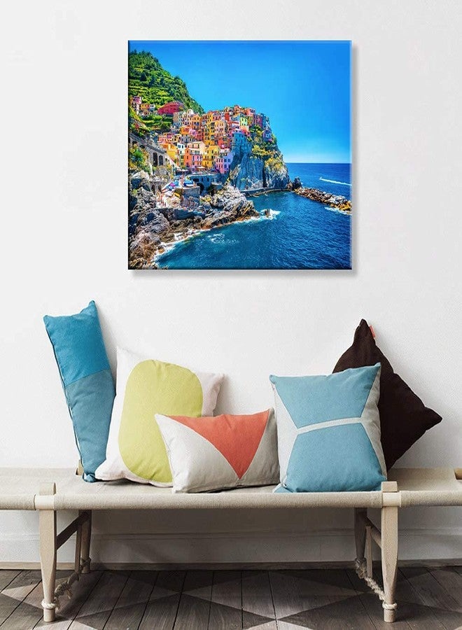 NAN Wind Modern Canvas Painting Wall Art Cityscape Traditional Port Mediterranean Sea Cinque Terre Italy Coast Landscape Print On Canvas Giclee Artwork for Wall Decor - Image 5