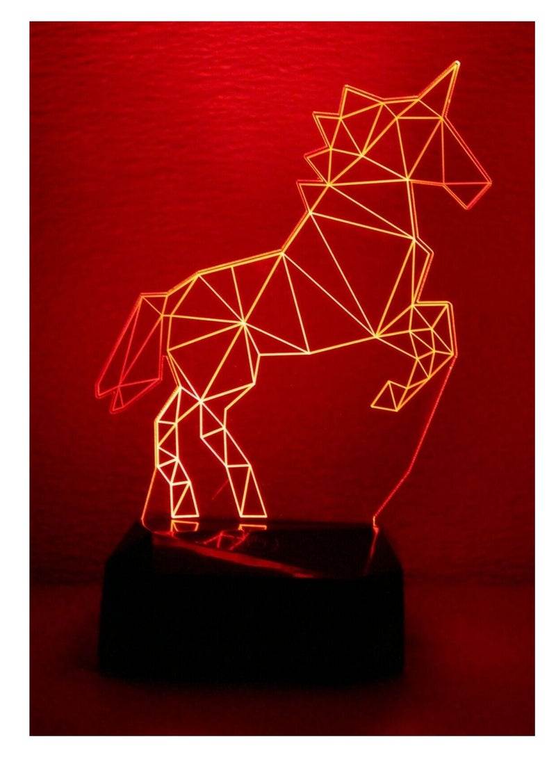 3D Nightlight Unicorn Creative 3D Lamp Touch-Switch LED 7 Colors