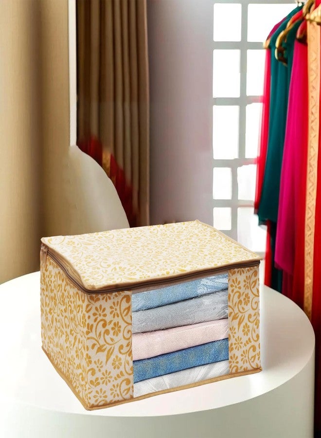 SHAPING FABRIC طقم غطاء ساري من قماش التشكيل، قطعة واحدة، منظم ملابس من قماش غير منسوج للخزانة مع نافذة شفافة وحقيبة تخزين ملابس بسحاب مزدوج، غطاء ملابس SF_XL_SC_CC_XPID1598426731599610 - Image 1