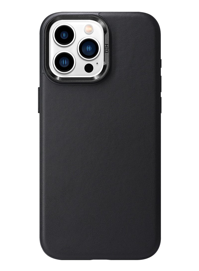 أتش دي دي حافظة جلدية فاخرة من Hdd متوافقة مع MagSafe لجهاز iPhone 14 Pro Max (أسود)