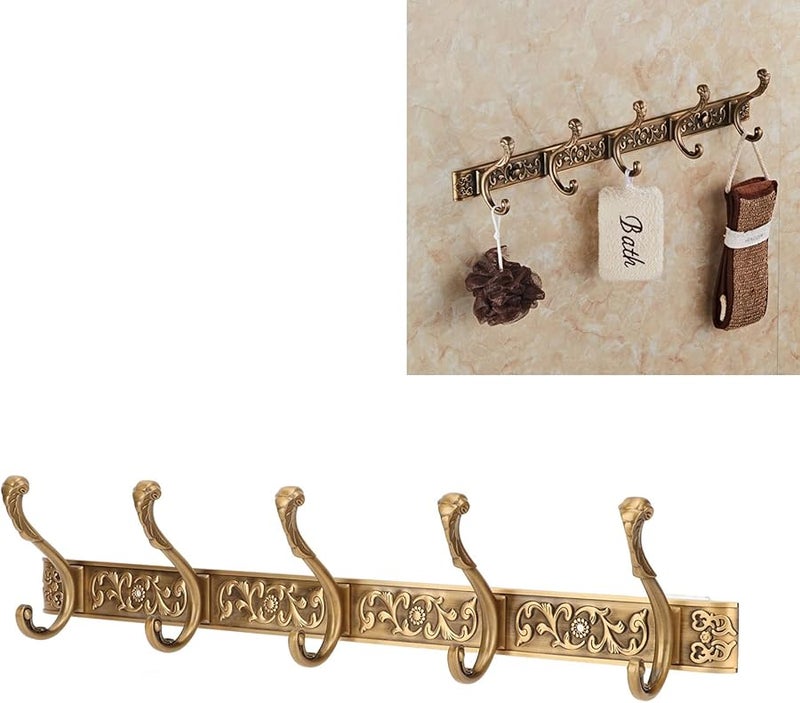 Vintage Space Aluminum Wall Hooks 2 Pack for Door Mounted Coat Hat Clothes Hanging - Image 4