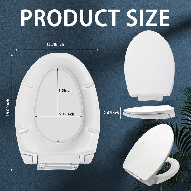 PuritySage Traditional Elongated SoftClose Toilet Seat,Compatible with TOTO SS114/SS115/SS154/SS204/SS224,Toilet Seat Replacement with 2-Pack Toilet Bolts and Nuts,Cotton White - Image 2