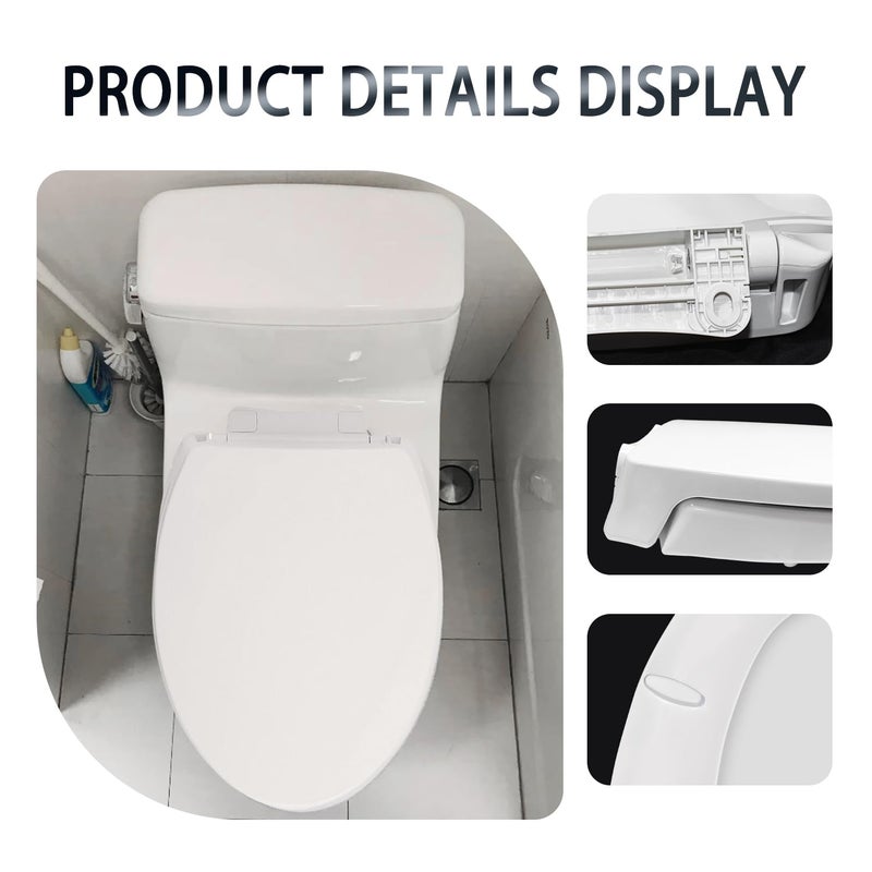 PuritySage Traditional Elongated SoftClose Toilet Seat,Compatible with TOTO SS114/SS115/SS154/SS204/SS224,Toilet Seat Replacement with 2-Pack Toilet Bolts and Nuts,Cotton White - Image 4