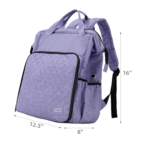 HOMEST Crochet Bag Organizer, Large Capacity Yarn Storage, Knitting Bag for Carrying Projects, Crocheting Hooks, Suppliers, Needles and Accessories, Purple - Image 5