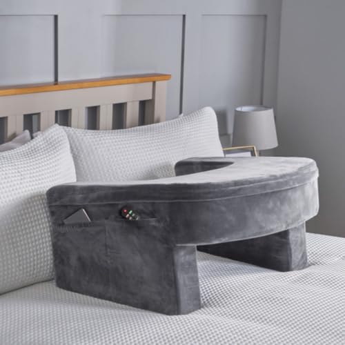 CUSHIO Polyurethane Foam Lap Desk Pillow for Working on Laptop, Reading & Gaming | Perfect for Using on Bed, Sofa & Floor| Ergonomic Desk Table with Arm Rest (Grey), 23 x 16 Inch - Image 2