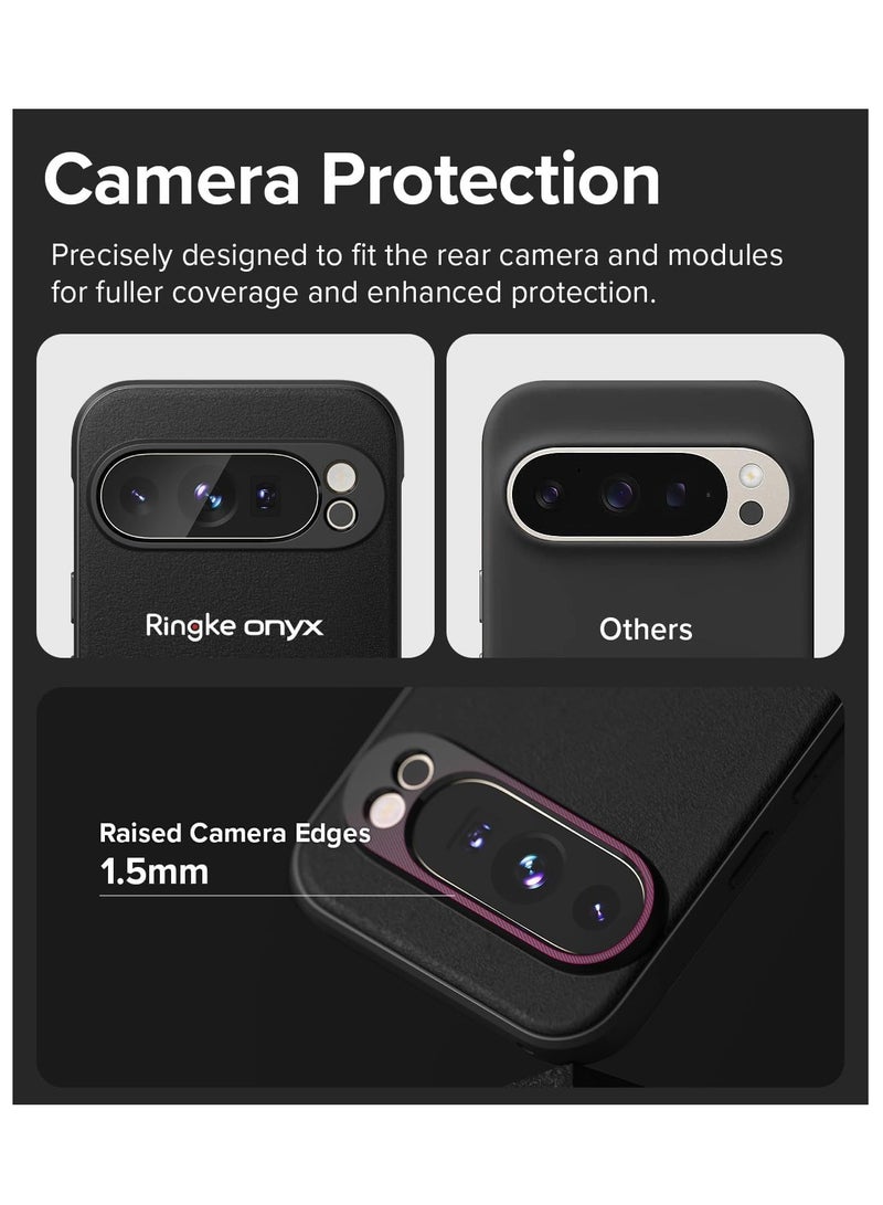Ringke Onyx [Feels Good in The Hand] Compatible with Google Pixel 9 Pro Case, Anti-Fingerprint Technology Prevents Oily Smudges Non-Slip Enhanced Grip Precise Cutouts for Camera - Black - Image 4