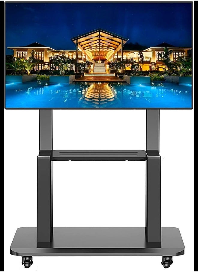 Generic - Universal Mobile TV Floor Stand/Cart, TVs 32-75inch LCD LED OLED Plasma Flat Panel or Curved Screen, TV Display Stand Trolley on Wheels, Load 120kg - Image 1