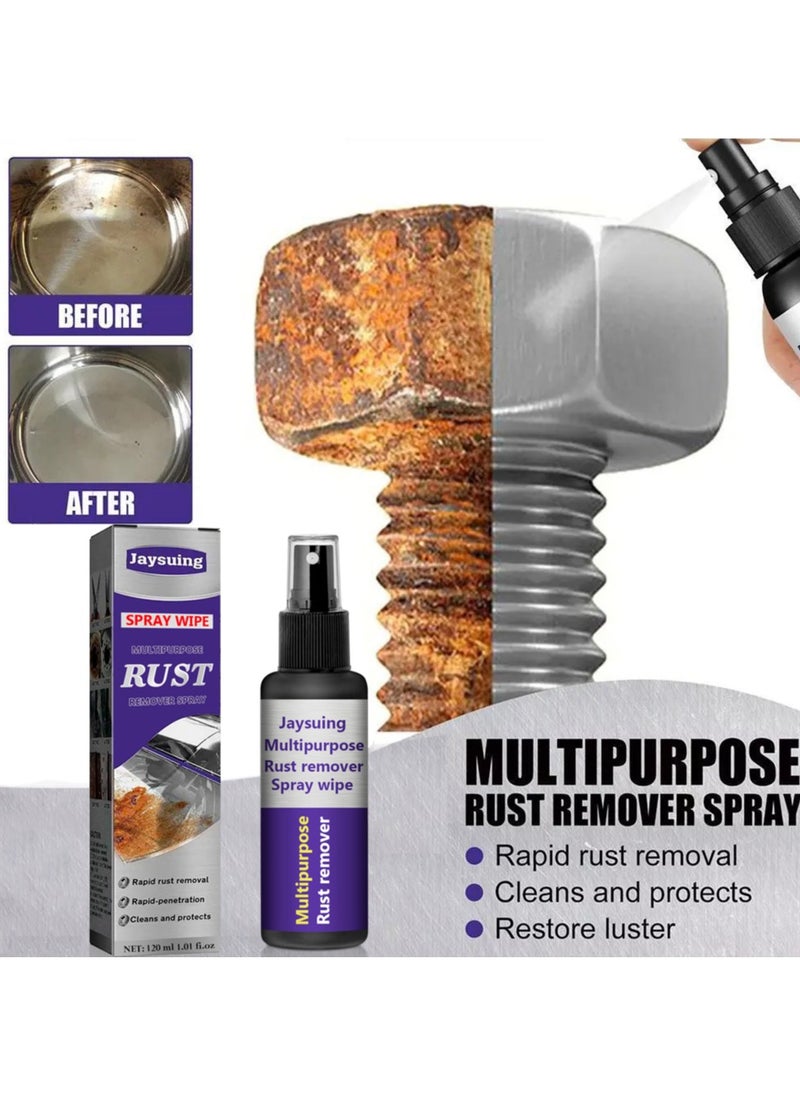Jaysuing - Multipurpose Rust Remover Spray for Home and Car, Instant Rust Remover for Metal, Auto Parts and Various Metal Surfaces, 120ml Antioxidant Spray, Easy to Use - Image 1