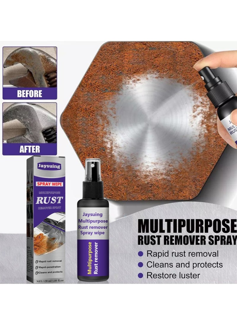 Jaysuing - Multipurpose Rust Remover Spray for Home and Car, Instant Rust Remover for Metal, Auto Parts and Various Metal Surfaces, 120ml Antioxidant Spray, Easy to Use - Image 1