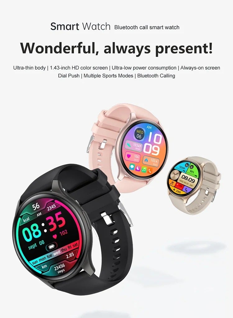 AROAQ ZW60 Smart Watch With 1.43 Inch AMOLED HD Screen Bluetooth Calling IP68 Waterproof Design And Fitness Tracker For Men And Women - Image 2