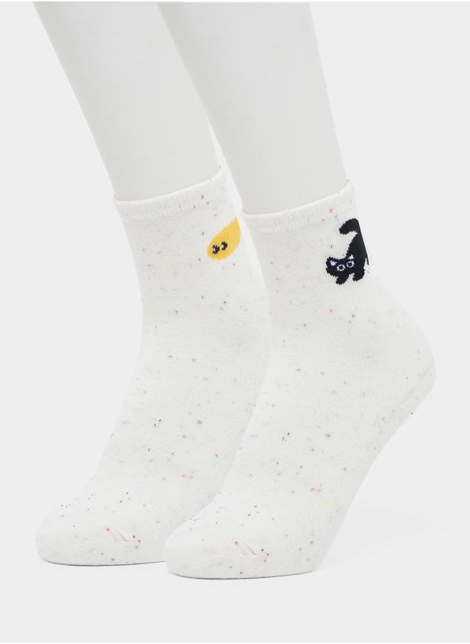 Set Of 2 - Cat Print Socks - pzsku/Z40825C99C0E40B19F101Z/45/_/1734941273/55110fca-c246-4ed5-90b2-f6612bde3551