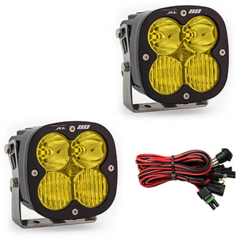 Baja Designs XL80 LED Light Pod Pair - 2 PCS LED with Wiring Harness (Driving/Combo; Amber) - Image 5