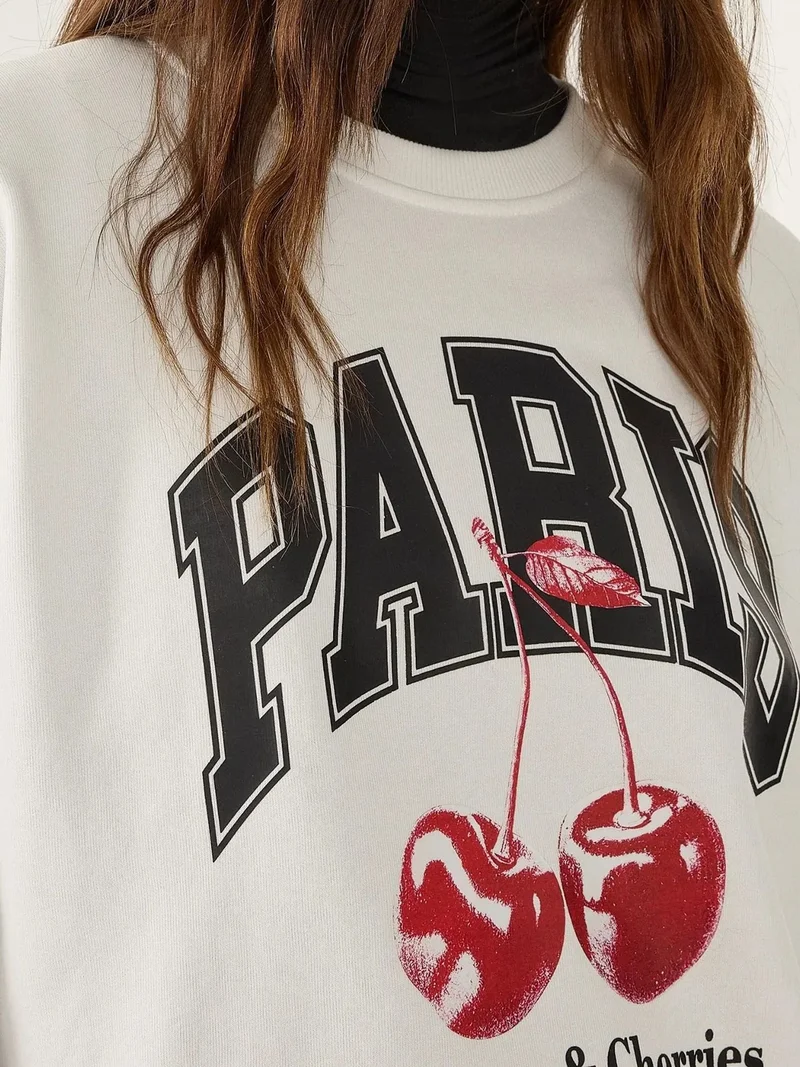 HICCUP Printed Relaxed Fit Crew Neck Sweatshirt