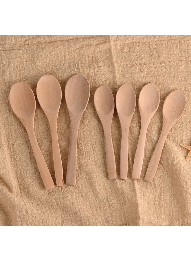 Pointed Lotus Wood Unpainted Small Spoon Japanese And Korean Children's Wooden Spoon Small Solid Wood Brown Sugar Spoon Seasoning Spoon-Specifications:The Tipped Spoon In The Lotus Wood 15*3.5cm  - Image 1