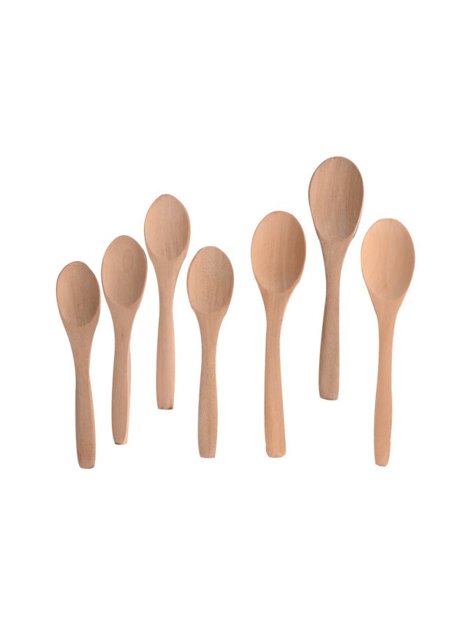 Pointed Lotus Wood Unpainted Small Spoon Japanese And Korean Children's Wooden Spoon Small Solid Wood Brown Sugar Spoon Seasoning Spoon-Specifications:The Tipped Spoon In The Lotus Wood 15*3.5cm  - Image 5