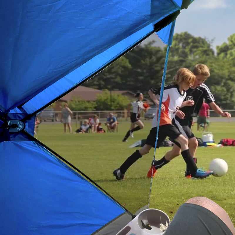 EasyGoProducts CoverU Sports Tent Pod Sun Protection - Pop Up 2 Person Hot Climate Canopy Shelter - Patent Pending - Blue - Image 3