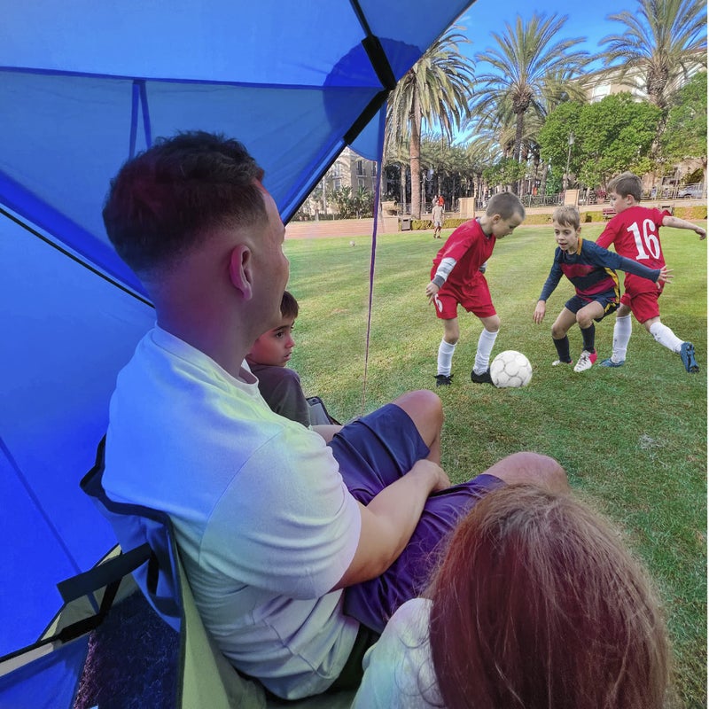 EasyGoProducts CoverU Sports Tent Pod Sun Protection - Pop Up 2 Person Hot Climate Canopy Shelter - Patent Pending - Blue - Image 2