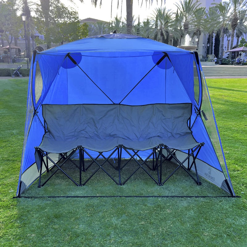 EasyGoProducts CoverU Sports Tent Pod Sun Protection - Pop Up 2 Person Hot Climate Canopy Shelter - Patent Pending - Blue - Image 4