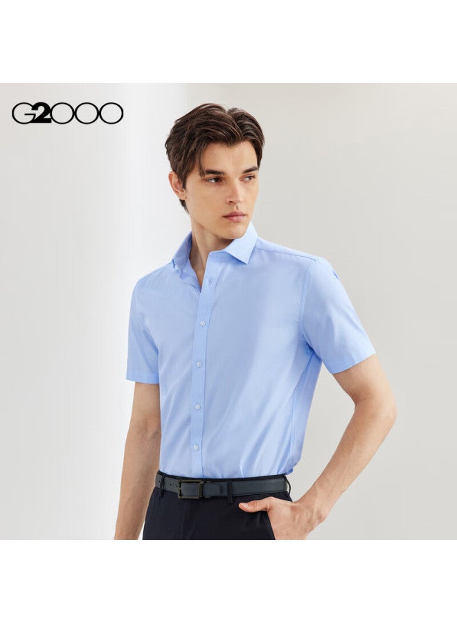 G2000 Mall Edition Twill Cotton Blend Skin-friendly Short Sleeve Shirt Blue Green L/7e