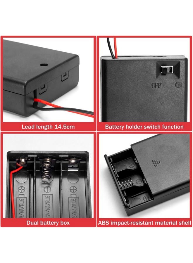 Lampvpath (Pack of 4 3AA 4.5V Battery Holder with Switch, 3X 1.5V AA Battery Holder with Leads and Switch - Image 2