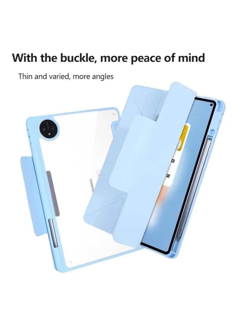 general Case Compatible with Honor MagicPad 2 12.3 Inch (2024), Ultra-thin Y-Folding Leather Case with Pencil Holder, Transparent Acrylic Back Shell Protective Cover - Image 3