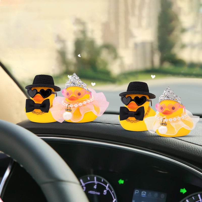 wonuu Pair Set of 2 Bride and Groom Rubber Ducks for Wedding Favors, Party Favors, Ceremony Gift Set, Marriage Souvenir, Marry Blessings, Aniversary Present, White Dess with Veil&Soft Top Hat - Image 5