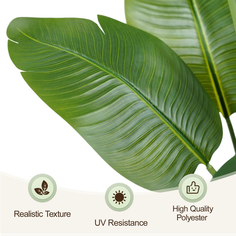 Keeplush Lifelike Bird of Paradise Artificial Plant,6.6ft Faux Banana Leaf Tree with 15 Trunks - Perfect Indoor Silk Floor Plant for Home Decor in Living Room, Office, and Bedroom - Image 4