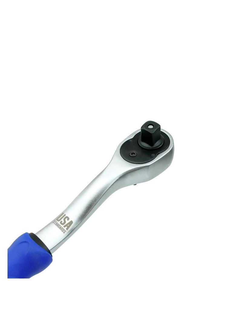 VTOOLS 3/8-Inch Drive Ratchet 72 Teeth Quick Release Ratchet Chrome Vanadium Steel Slim Design Comfortable Grip Ideal for Automotive Mechanical and DIY Tasks - Image 2