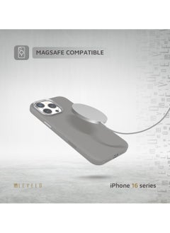 LEVELO Iris Magsafe Liquid Silicone Case For iPhone 16 Pro Max / Hybrid Construction / Impact Resistant Corners- Grey  - Image 4