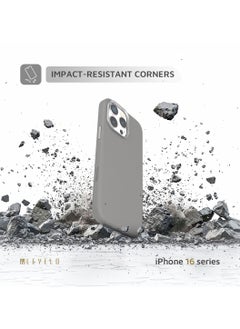 LEVELO Iris Magsafe Liquid Silicone Case For iPhone 16 Pro Max / Hybrid Construction / Impact Resistant Corners- Grey  - Image 5