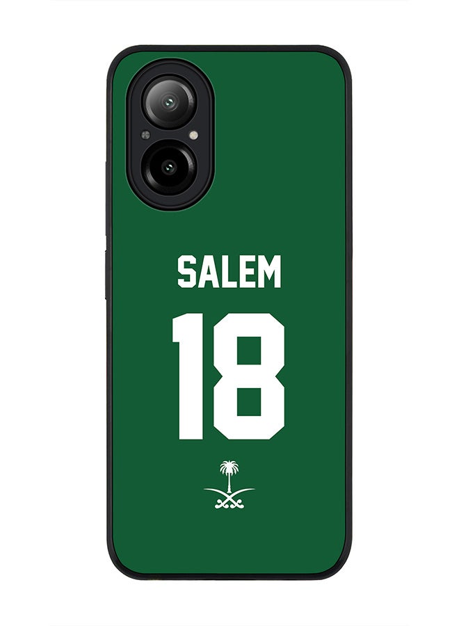 Stylizedd Rugged Black Edge Case for Realme C67 4G, Slim fit Case Thin Cover -  Football Team - Saudi Arabia, Player Name - Salem - Image 1