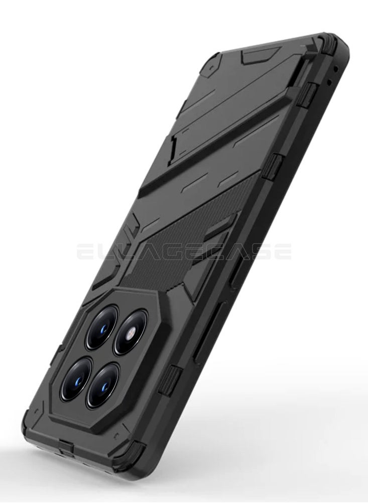 ELLAGECASE Shockproof Case for Xiaomi Redmi Note 14 Pro Plus 5G, Enhanced Protection, Built-in Magnetic Mount, Convenient Stand, Solid Camera Protection  - Image 2