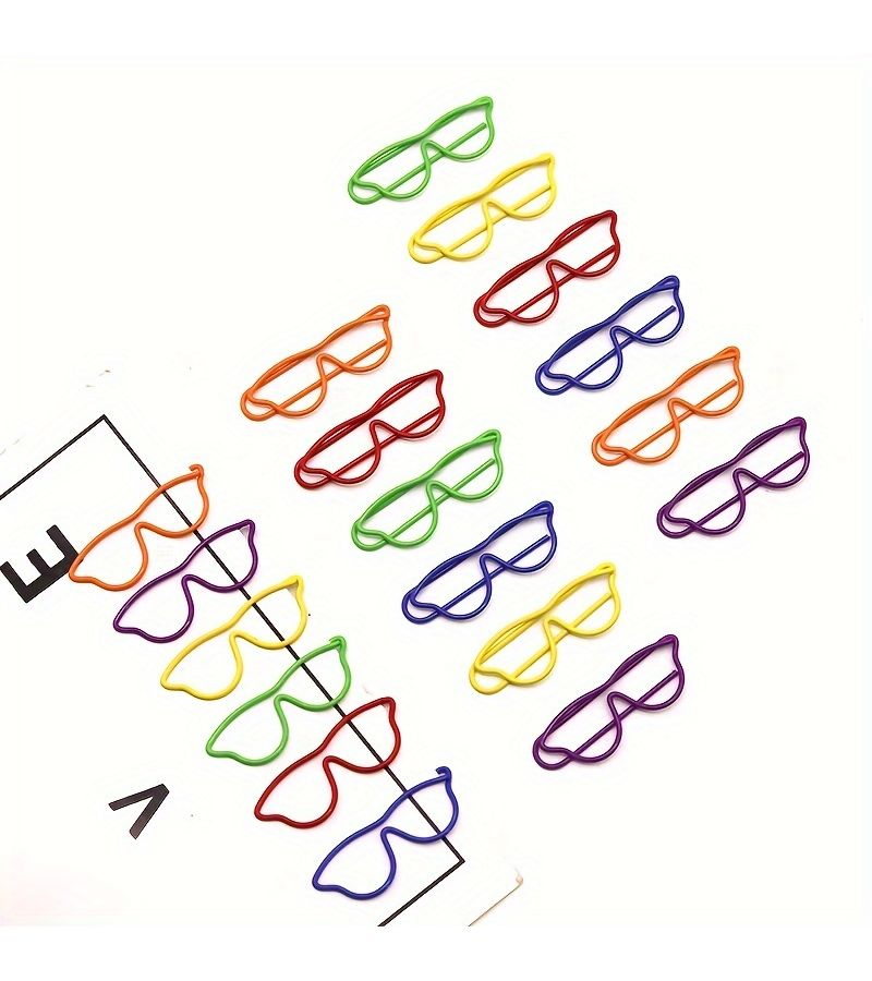 50 Pcs Polychrome Paper Clips With Loop Eyes For Office Bulletin Board Crafting - Image 1